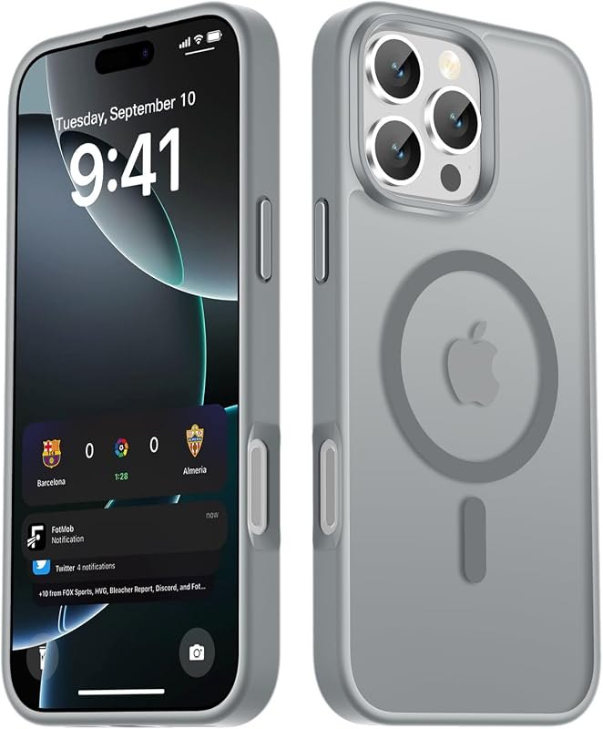 LATVIN for iPhone 16 Pro Case, Magnetic Phone Cover, Compatible with MagSafe, Military Grade Protection, Translucent