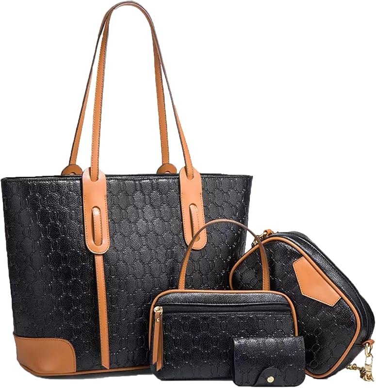 Women's Fashion Large Capacity Tote Bag, Shoulder Bag, Crossbody Bag, Women's Handbag with Wallet - 4-Piece Set —