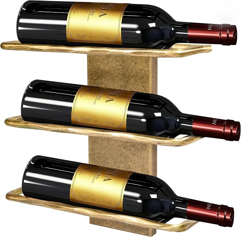 Wall Mount Wine Rack, Hand Forged Wall Racks for Wine Bottles Display and Storage, Metal Wine Bottle Holder With