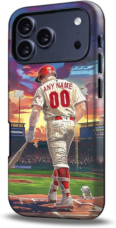 Custom Baseball Phone Case for iPhone 18 Pro Max 17 Air 16E 16 15 14 13 12 11 Plus XR X - Personal Name and Number -