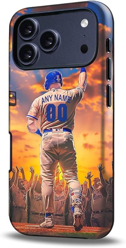 Custom Baseball Phone Case for iPhone 18 Pro Max 17 Air 16E 16 15 14 13 12 11 Plus XR X - Personal Name and Number -