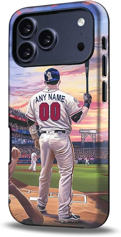 Custom Baseball Phone Case for iPhone 18 Pro Max 17 Air 16E 16 15 14 13 12 11 Plus XR X - Personal Name and Number -