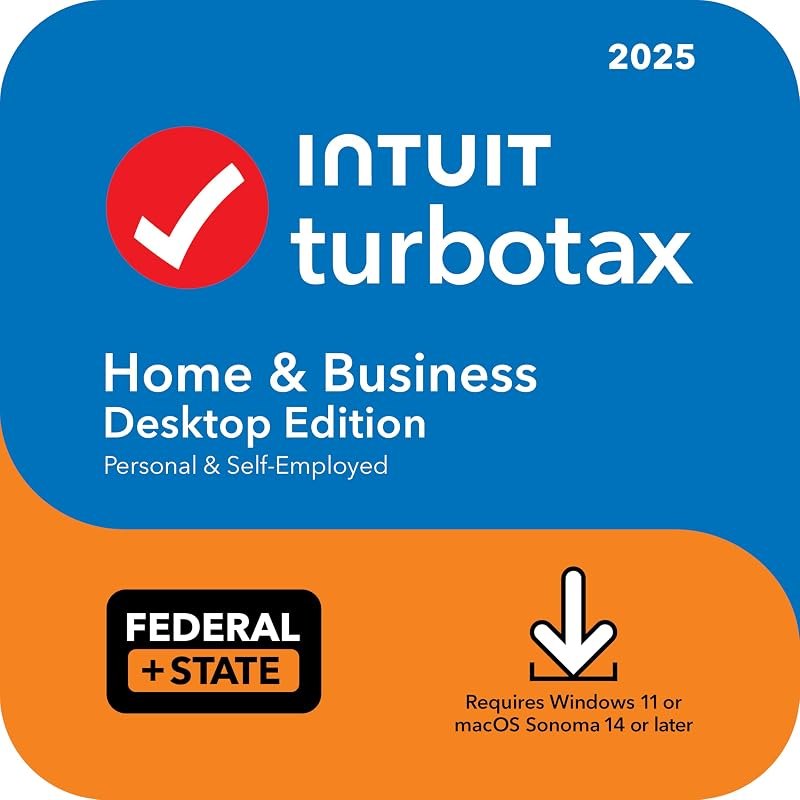 TurboTax Home & Business Desktop Edition 2025, Federal & State Tax Return [Win11/Mac14 Download] — best Financial
