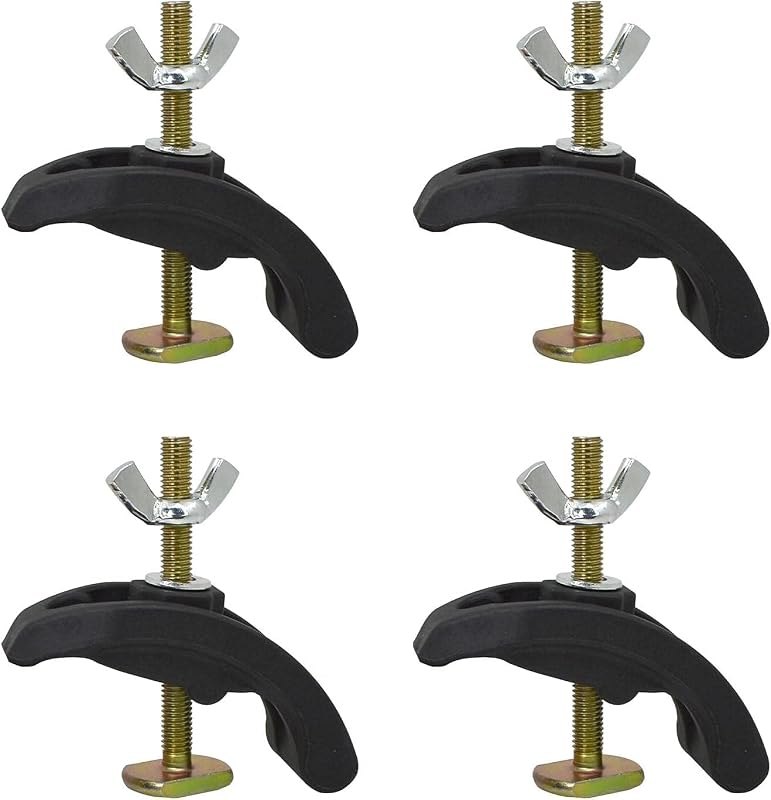 4-Piece Arcuate Press Plate Clamps, T-Track Hold-Down Fixtures for CNC Router & Drill Press, Heavy-Duty Workpiece