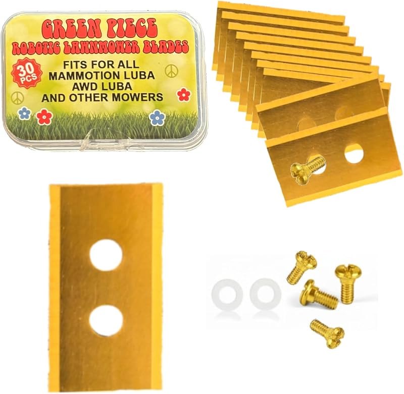 Green Piece Robot Mower Blades Compatible with Mammotion Luba & Yuka All Series, 30-Pack