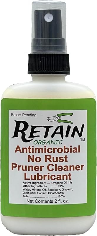 RETAIN Organic Pruning Tool Cleaner, No Rust & Lubricant 2 oz Spray — Hoses, pruners, and beds that surviv for hoses