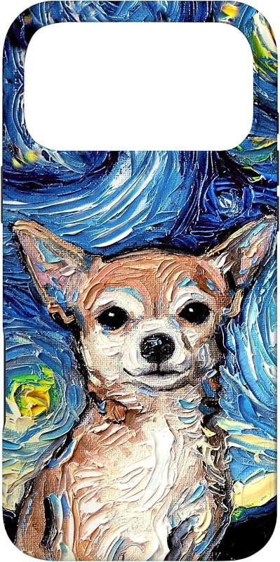 Tan Short Hair Chihuahua Starry Night Artwork Dog Lover Gift Case for iPhone 17 Pro Max — case for iphone pro max