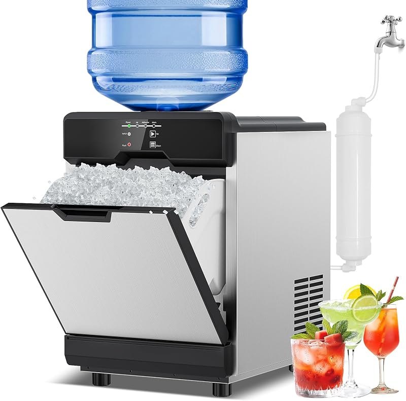 65 lbs Chewable Nugget Ice Maker Countertop Compact Self-Cleaning Portable — nugget countertop ice maker for nugget