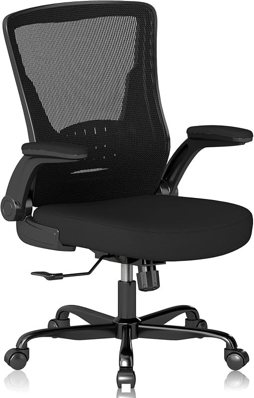 Ergonomic Office Chair, Comfy Mesh Desk Chair with Flip-up Armrests