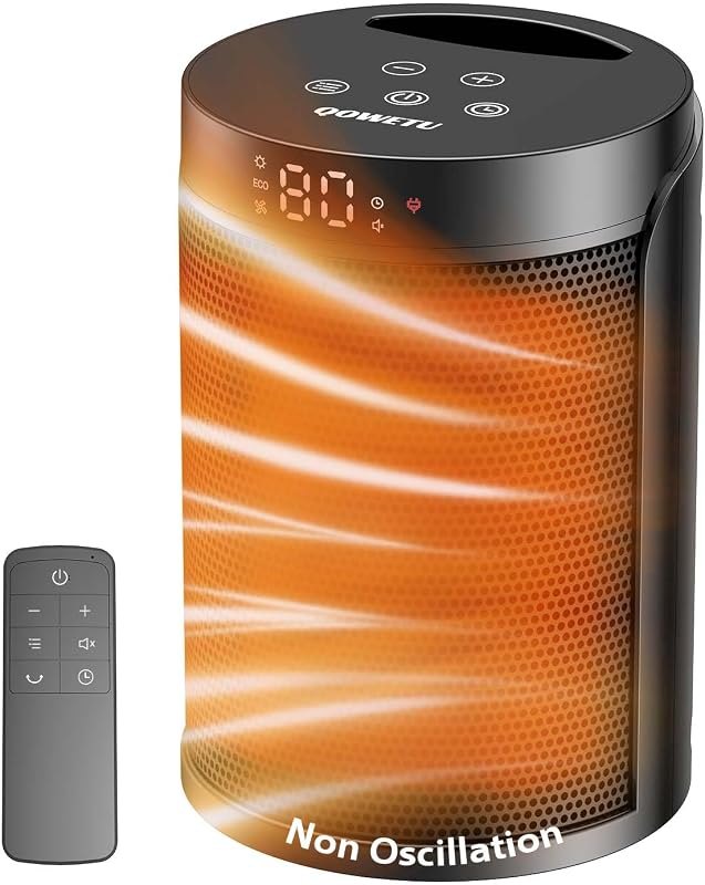 Small Portable 1500W Space Heaters for Indoor Use with Remote — desk space heater amazon for desk space heater