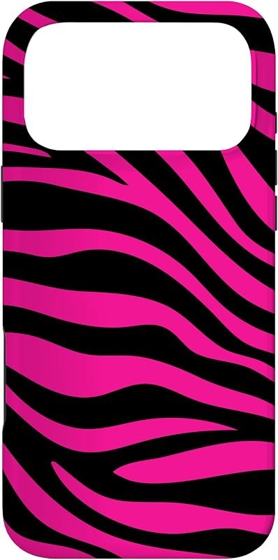 Zebra Animal Print Pattern Black and Pink Cute Phone Case for iPhone 17 Pro Max — rugged case for iphone pro max