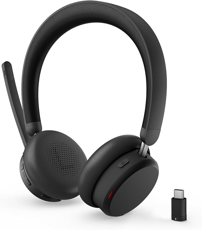 Lenovo Dual Mode Wireless ANC Headset 6550 with USB-C Receiver Microsoft Teams Certified, Hybrid Active Noise