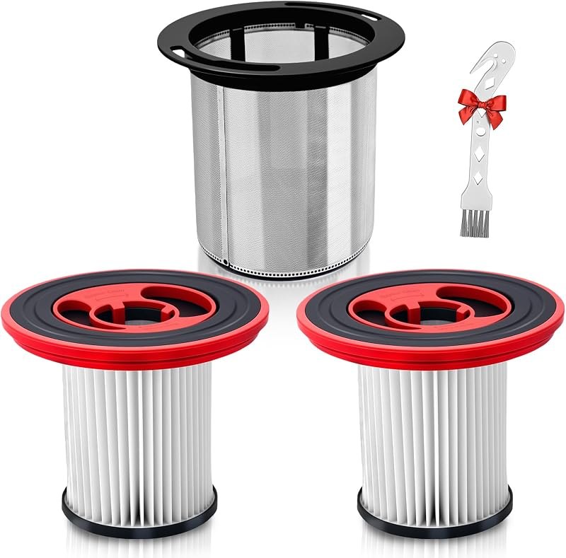 2 HEPA Filters 1 Stainless Steel Pre-Filter 1 Cleaning Brush for Bosch Unlimited Series 7 Cordless Vacuum Cleaners
