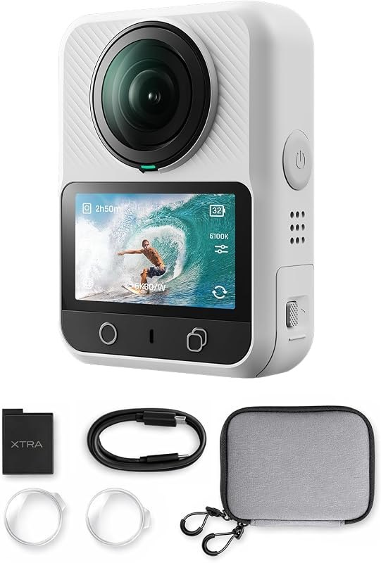Xtra 360 Camera, 8K Panoramic Video, 1-Inch Sensor Equivalent, 100MP High Resolution, Waterproof Action Camera, 105GB