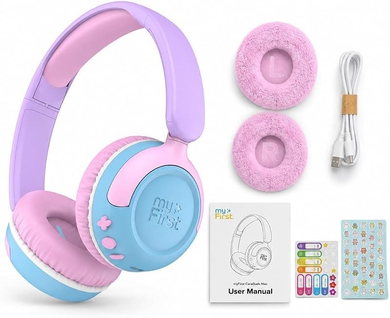 myFirst CareBuds Max Wireless & Wired Kids Headphones, 85/94dB Volume Limit — best audio headphones for audio headphones