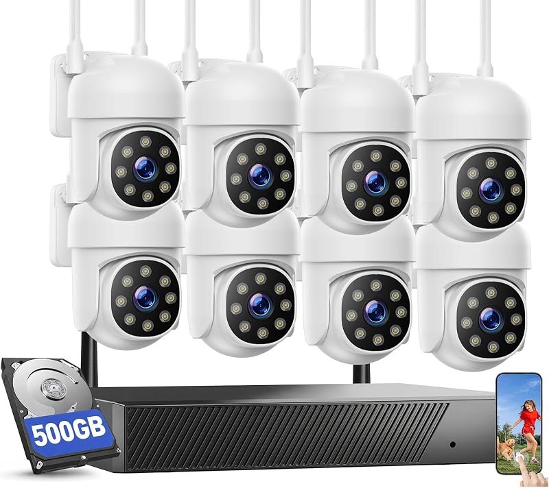 Wireless Security Camera System Outdoor 8 Cameras for Home Security