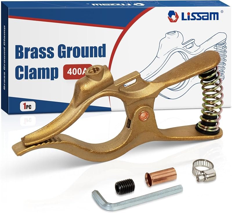 LISSAM 400 Amp Brass Welding Ground Clamp for Welders, Heavy Duty — welding ground clamps for welding ground clamps