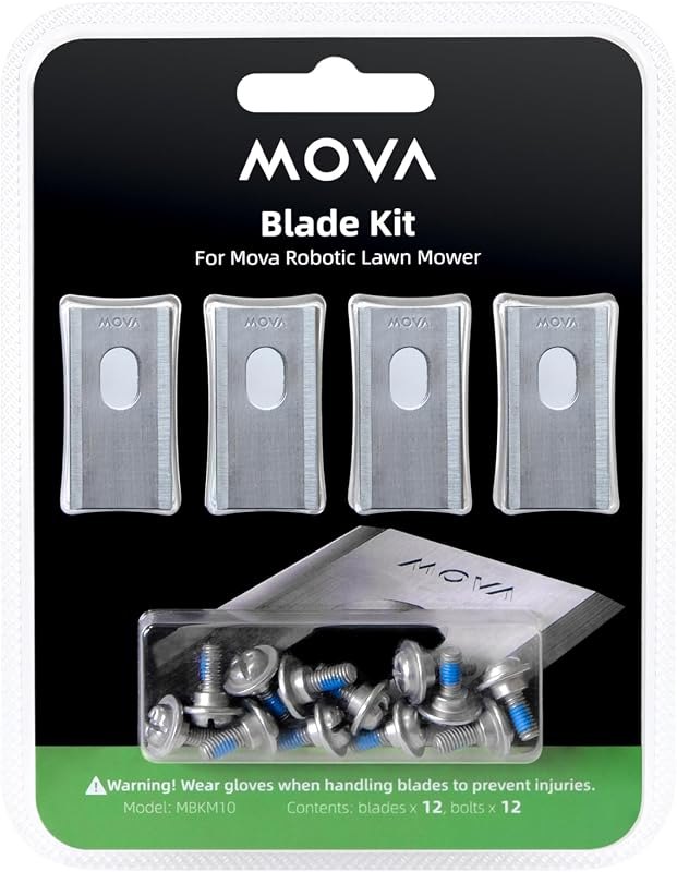 Mova Robot Lawn Mower Blade Kit for LiDAX Ultra 1000/2000/3000AWD, Blade 12pcs, Bolt 12pcs, Quick Replacement, — best