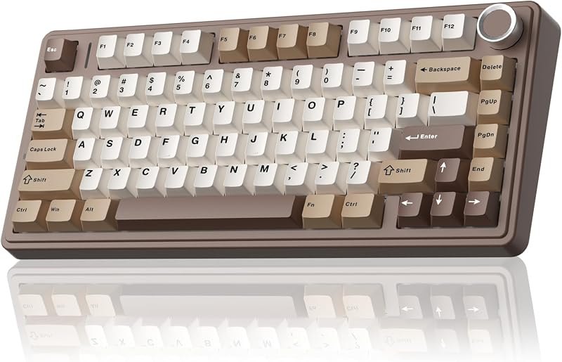AULA F75 75% Wireless Mechanical Keyboard, Hot Swappable Creamy Keyboard, Pre-lubed Linear Switches