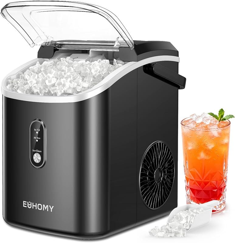 EUHOMY Nugget Ice Maker Countertop with Handle, 38lbs Daily Sonic Ice — Nugget Ice Makers for nugget ice makers