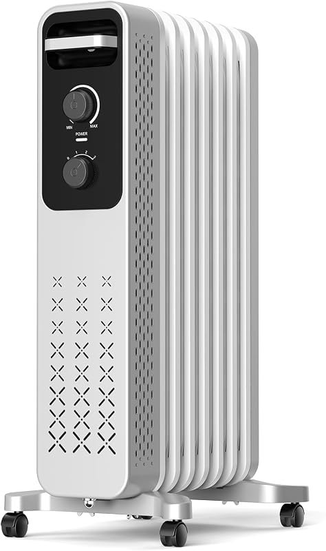 ZAFRO 1500W Oil Filled Radiator Heater, Energy Saving Electric Space Heater with 3 Heat Settings, Tip-Over & Overheat