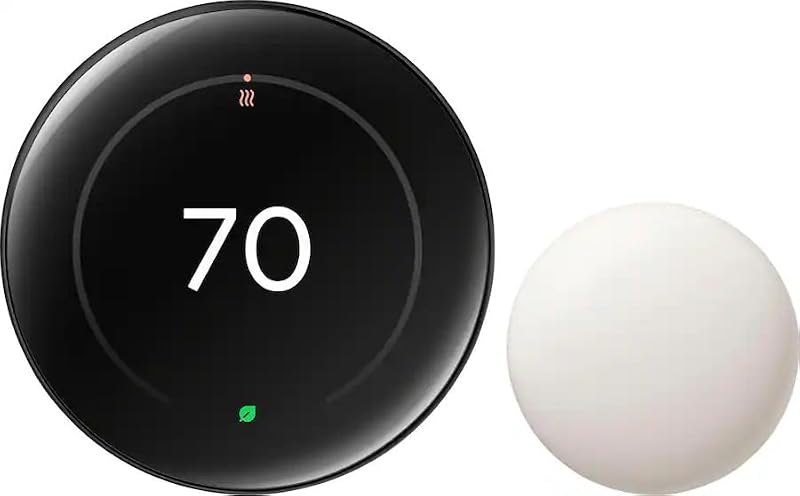 Google Nest Learning Thermostat (4th Gen, 2024) with Nest Temperature Sensor, Energy Saving Smart Thermostat
