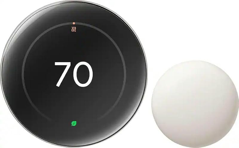 Google Nest Learning Thermostat (4th Gen, 2024) with Nest Temperature Sensor, Energy Saving Smart Thermostat