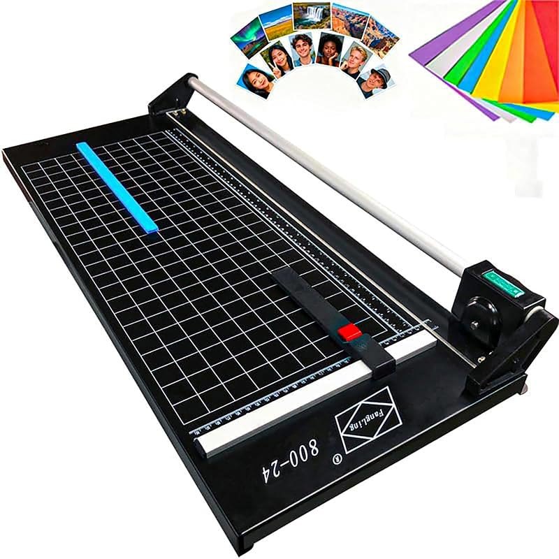 24 Inch Manual Precision Rotary Paper Trimmer, Rotary Paper Cutter Trimmer for Photo Paper, Film, Art Paper Jam