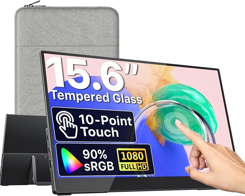 VisionOwl Portable Monitor for Laptop, IPS USB-C HDMI Travel Second Monitor for MacBook Pro Air, PC, PS5, Xbox