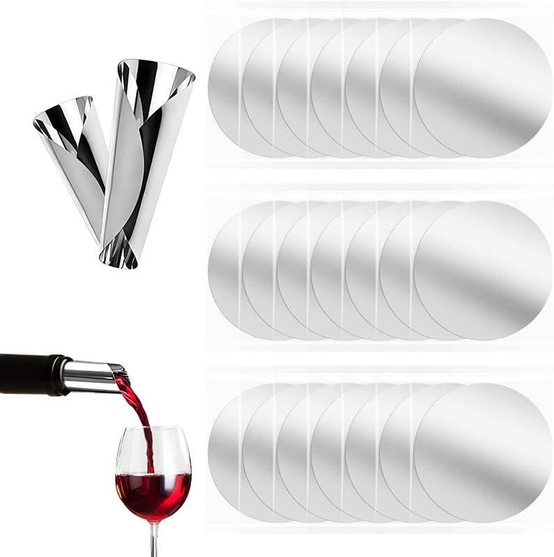 30Pcs Individually Wrapped 3-Inch Wine Pourer Discs, Disposable Anti-Drip Liquor Pour Spouts for Wine & Liquor
