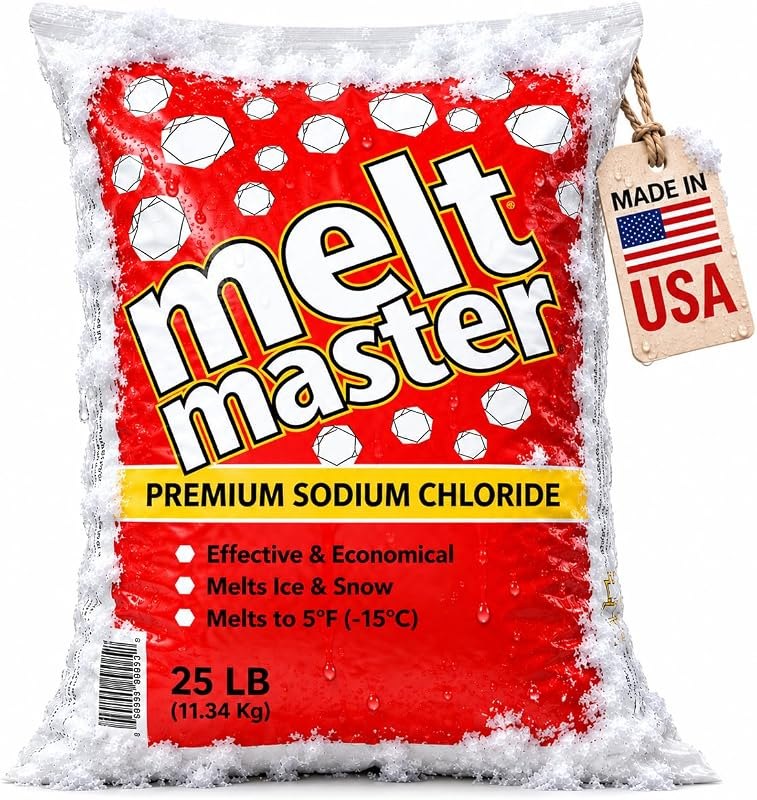 Ice Melt Pure Sodium Chloride Rock Salt Ice & Snow Melter 25 lb Bag — snow ice melt for snow ice melt