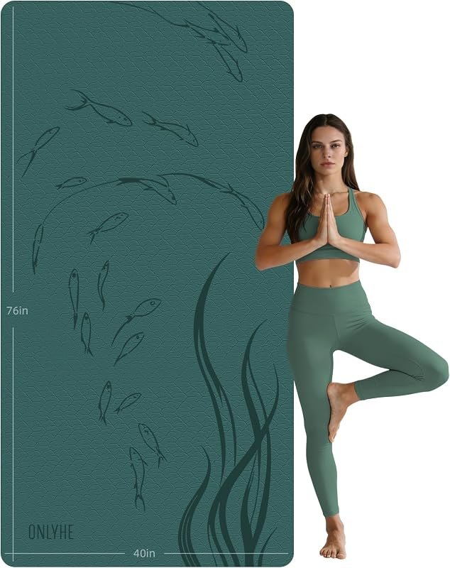Extra Wide Yoga Mat 76"x40"x10mm TPE Non-Slip Fitness Exercise Mat — yoga mat for home gym equipment refill