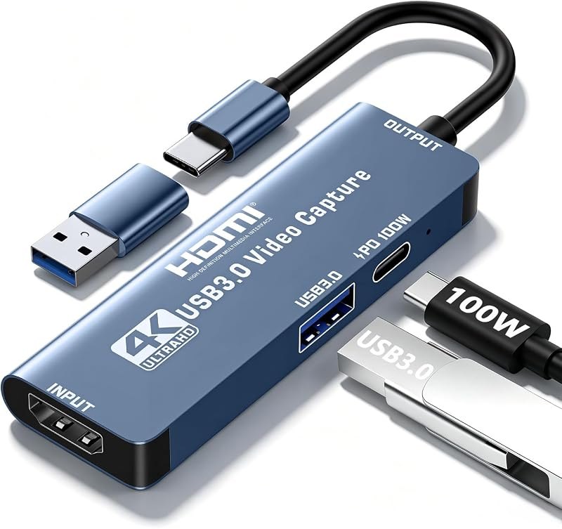 4K Capture Card HDMI to USB A/C Video Capture Recording Device — pc USB capture card for usb capture card