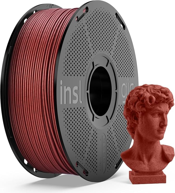 Inslogic Marble PLA Filament 1.75mm, Rock PLA 3D Printer Filament 1kg Spool (2.2lbs), High-Speed Printing up to