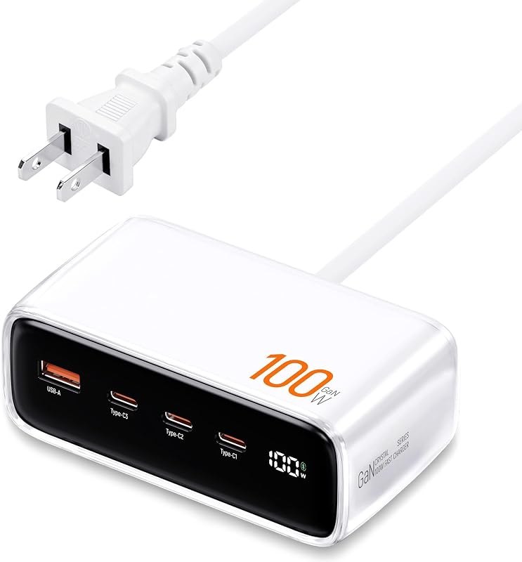 Fast Charger Block, 100W GaN Charging Station for Multiple Devices - White — charger for iphone pro max charger