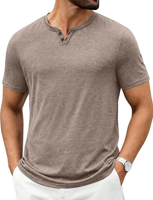 COOFANDY Men's T Shirts Short Sleeve Casual V Neck T-Shirt Soft Notch Neck Tee Classic Plain Shirts — shirts for haul