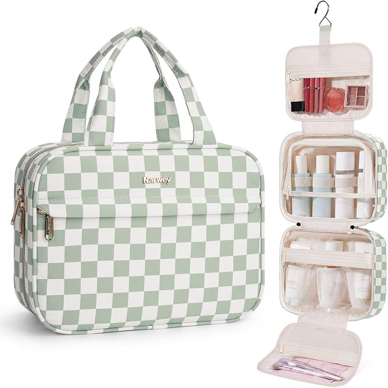 Narwey Hanging Travel Toiletry Bag for Women, Cosmetic Makeup Bag Organizer — toiletry for packing cubes rated