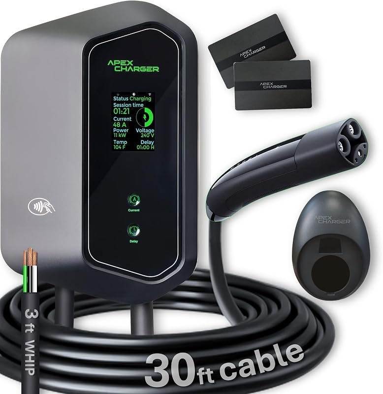 Gen 3 MACH 1 NACS charger. Fast 48 Amp Level 2 EV Charger hardwired (240V), 11.5kW wall-mount Electric Vehicle