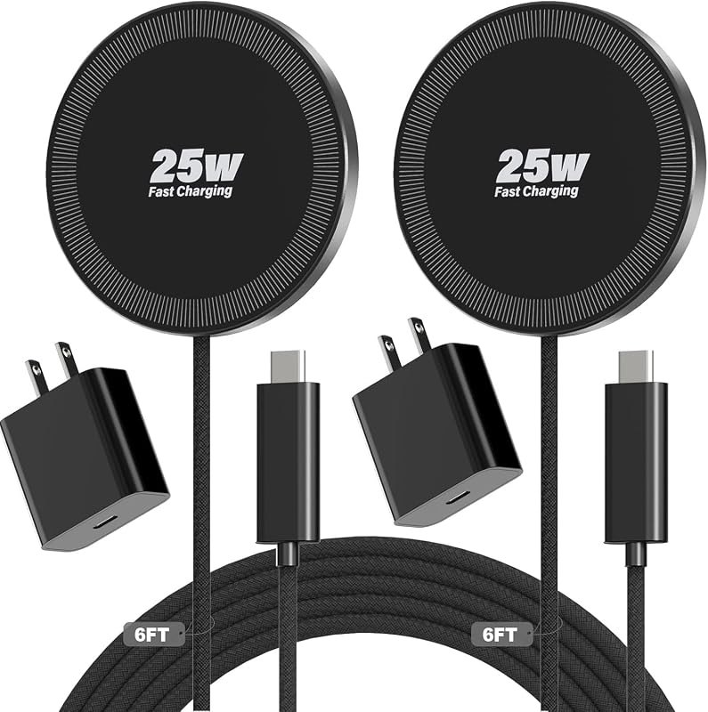 25W Magnetic Wireless Charger, 6FT Fast Charging Pad Wireless Charge for iPhone 17 16 /AirPods3/2/Pro/for Galaxy S26