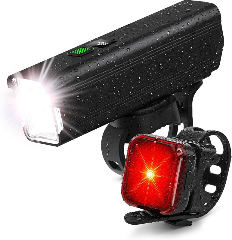 Bike Lights Set Front and Rear 1200 Lumens Super Bright Bicycle Headlight