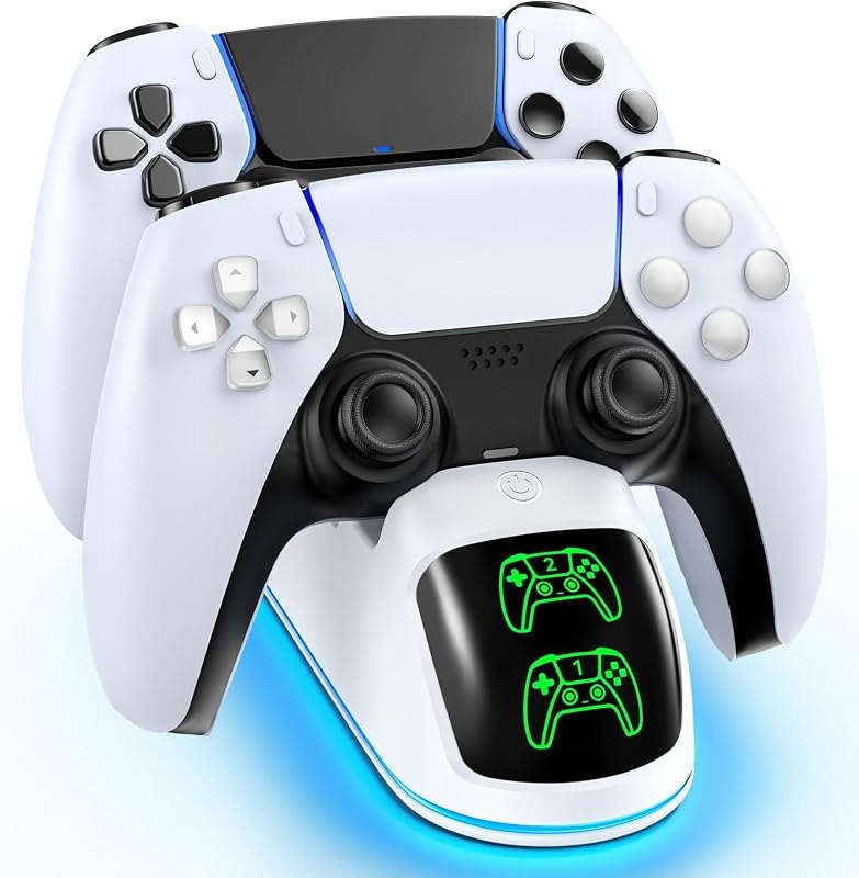 OIVO PS5 Controller Charger Station Compatible with PlayStation 5 Dualsense & Edge Controllers, RGB PS5 Controller