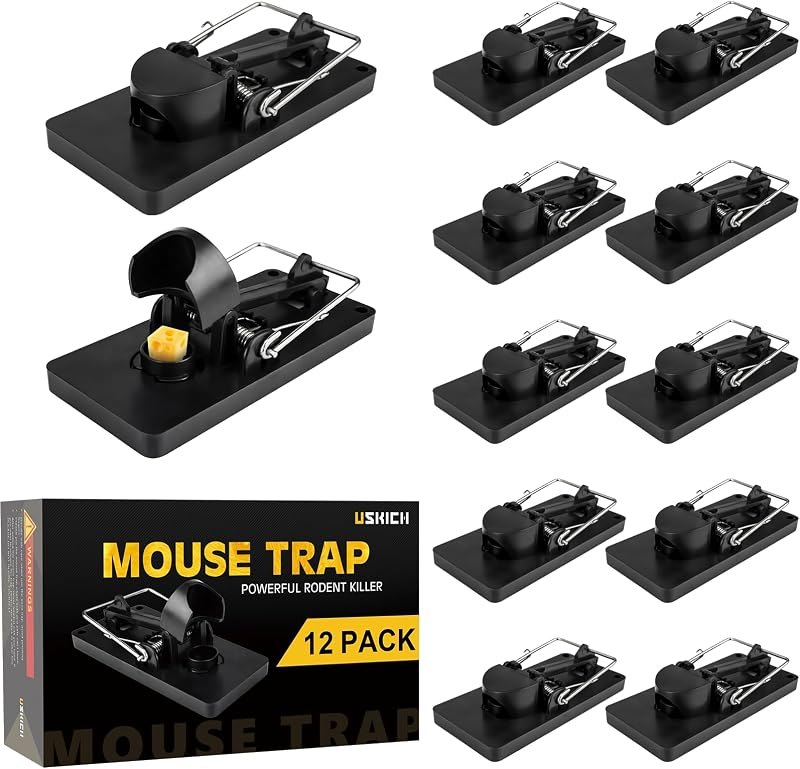 12 Pack Mouse Traps Indoor for Home,Mice Traps for House,Reusable Mouse Trap that Work,Small Mice Catchers for Home