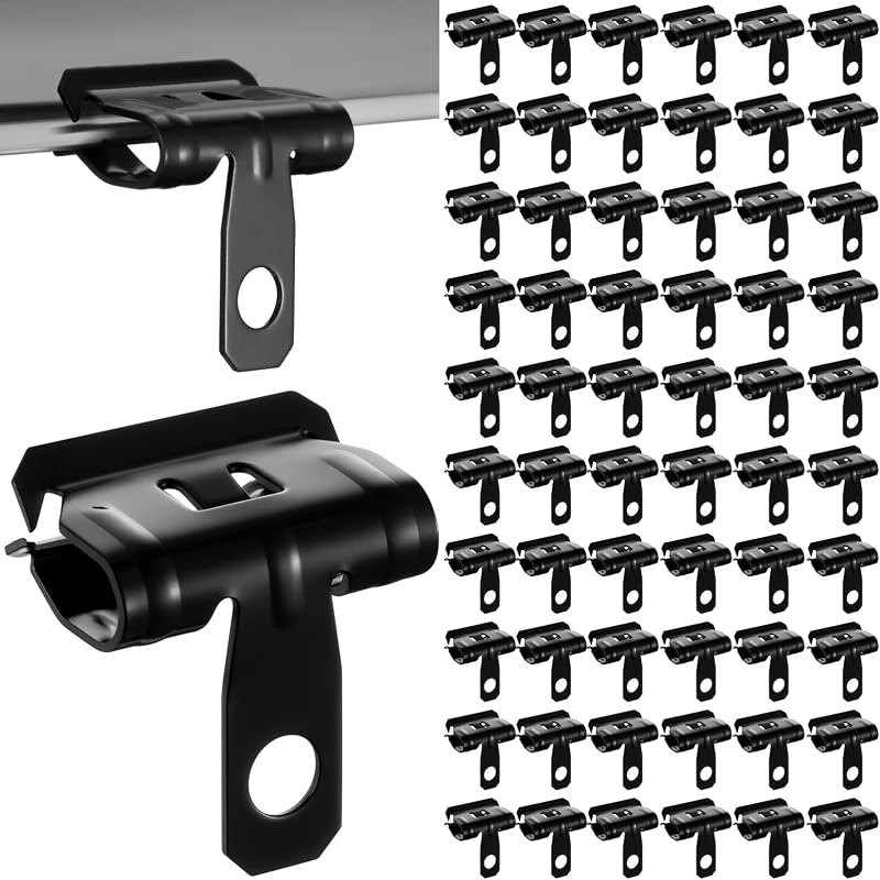 Hicarer 200 Pcs Hammer-On Flange Beam Clamp, 1/8-1/4 Inch, Black — Helmets, hammers, and ground clamps. for helmets