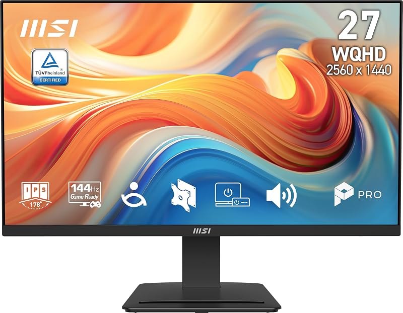 msi PRO MP273Q E14 27-inch IPS 2560 x 1440 (QHD) Computer Monitor, 144Hz,Adaptive-Synch, HDMI, DP Port, VESA