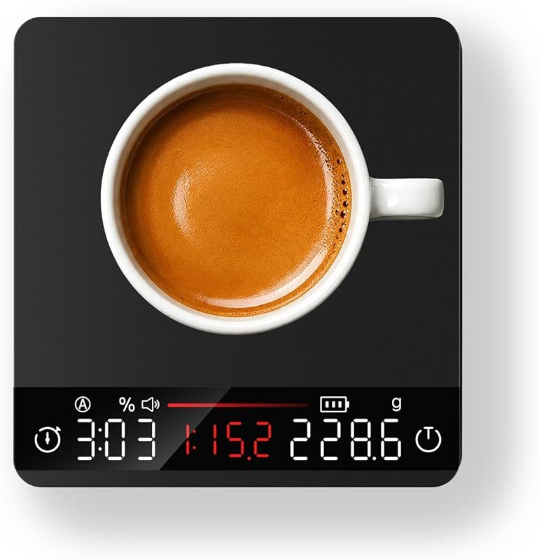 Coffee Scale 0.1g Timer Flow Rate Ratio Metal Portable