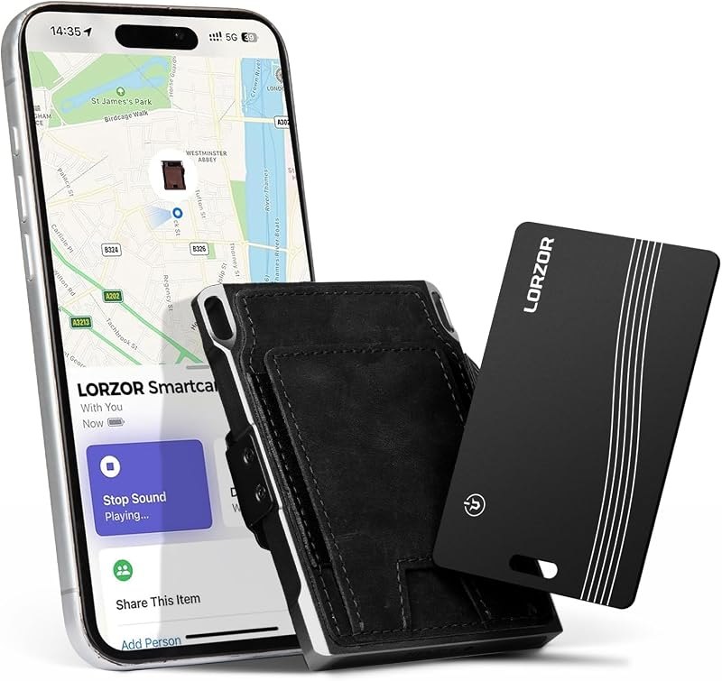 Wallet Tracker Card (iOS Only) Apple MFi Certified Slim Tracking Card, Rechargeable Bluetooth AirTag Smart Card for