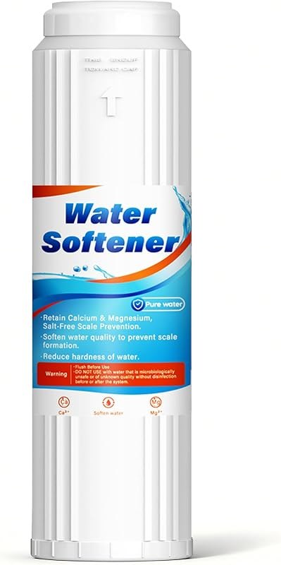 Salt Free Water Softener Systems Replacement Cartridge, 20 x 2.5‘’ Whole House Water Softener, Highly Reduces