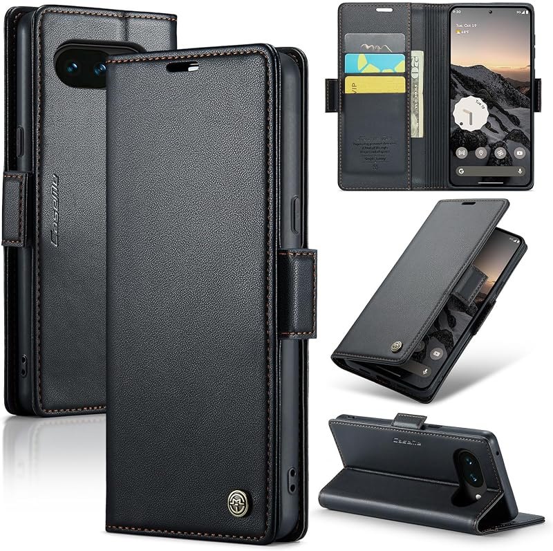 Wallet Case for Google Pixel 10a, PU Leather Magnetic Flip Case with RFID Blocking Card Holder Kickstand for Women