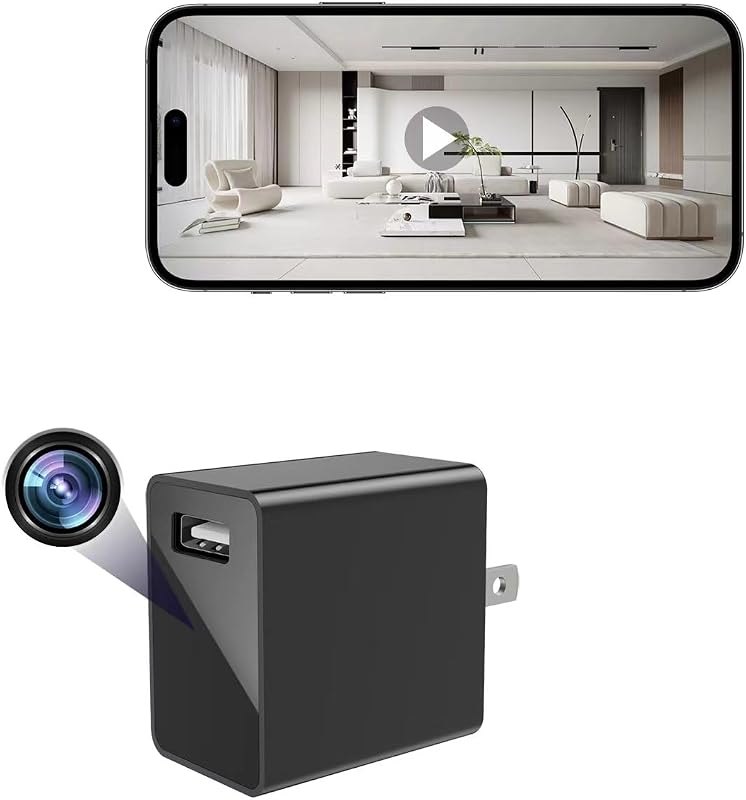 HiSpyCam USB Charger Camera - Wireless Plug Camera - Full HD 1080P - 140 Degree Wide Angle - WiFi Nanny Cam for Home