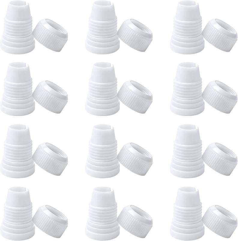 12 Pack Piping Bag Couplers, Standard Plastic Couplers for Piping Tips and Icing Nozzles — best nozzle kits for nozzle